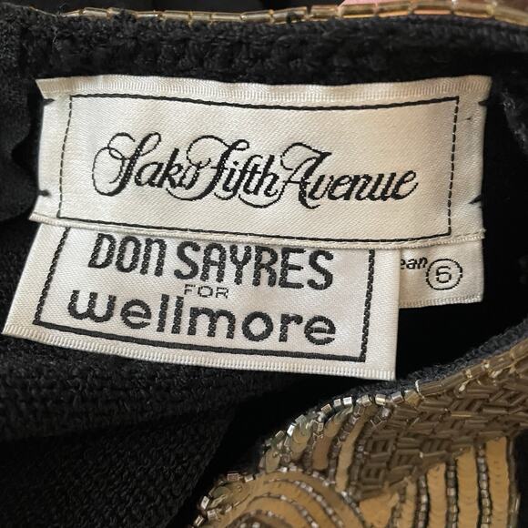 Don Sayres for Wellmore Dress Small Black Sequin Santana Knit USA Vintage 80s - Picture 7 of 10